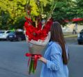 Букет из красных гладиолусов