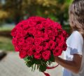 Букет из 51 красной розы (60см) под ленту