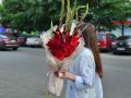 Букет из красных гладиолусов
