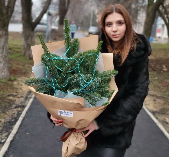 Зимняя композиция из хвойных веток №4