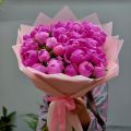 Букет из 25 розовых пионов