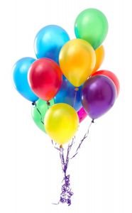 Фонтан из 15 гелиевых шаров